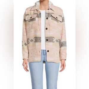 No Boundaries Pink and Gray Patterned Utility Jacket